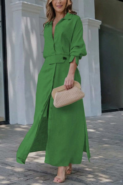 ELISABETTA | Maxidress Elegante met V-hals en Vloeiende Snit voor de Chic Zomer