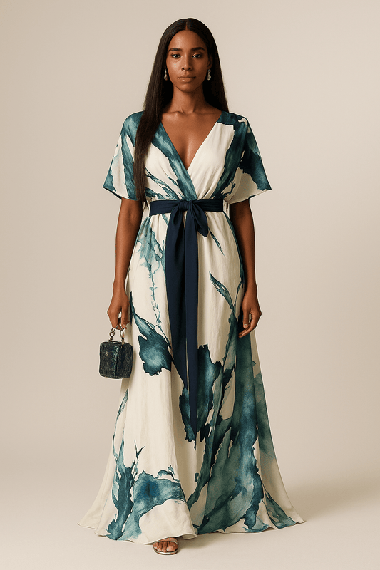 SERENA | Lange Jurk die je Look Transformeert met Elegantie en Artistieke Flair
