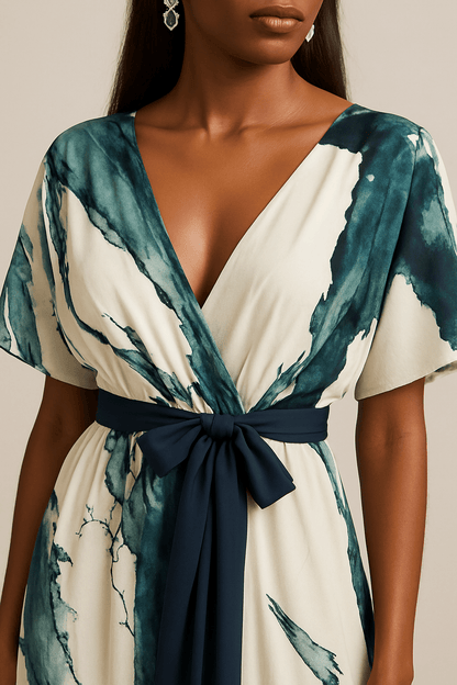 SERENA | Lange Jurk die je Look Transformeert met Elegantie en Artistieke Flair