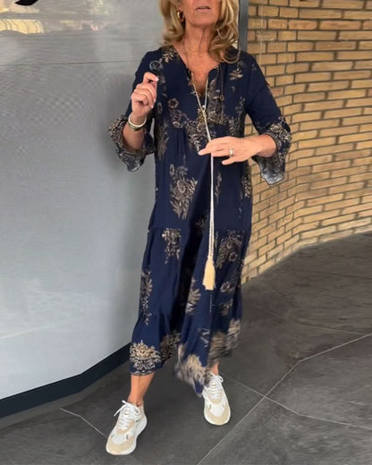 SERENA | Vintage Jurk voor Dagelijkse Elegantie en Moeiteloze Stijl