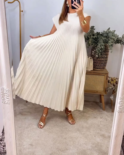 ELEONORA | Plissé Jurk Zonder Mouwen, Elegant en Tijdloos